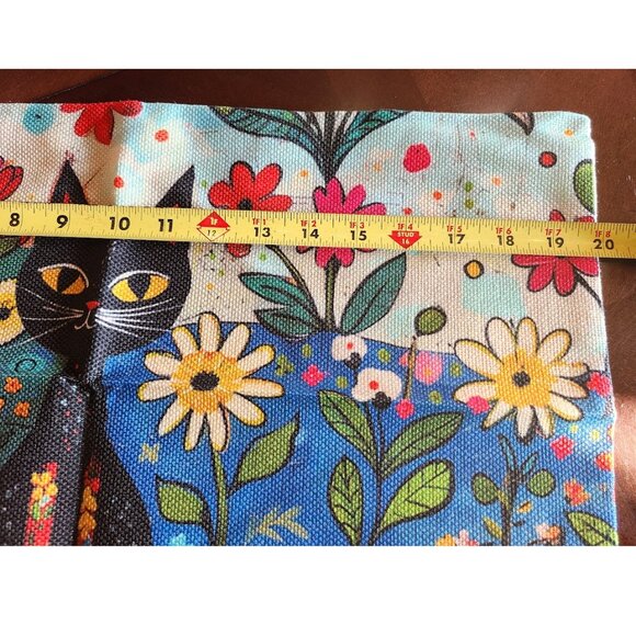 Black Cat Throw Pillow Covers 2 Decorative Cases Floral Decor Sofa Couch Accent - Picture 7 of 15
